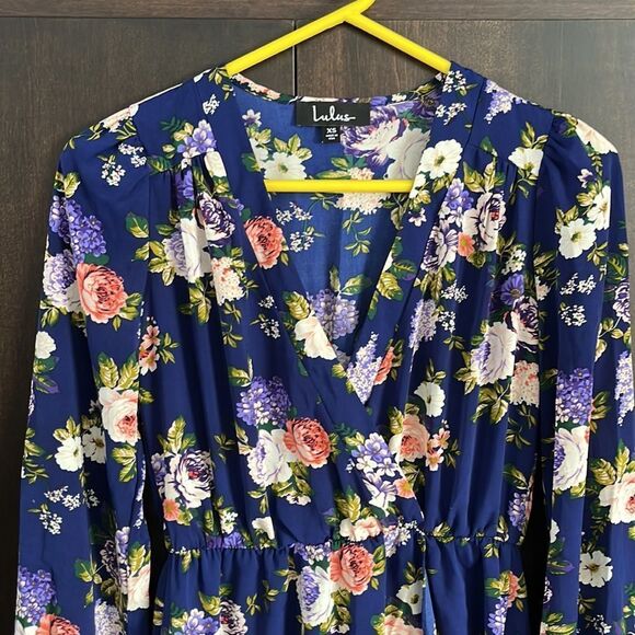 LULU'S Honey Punch Floral That's A Wrap Dress XS - Picture 4 of 6